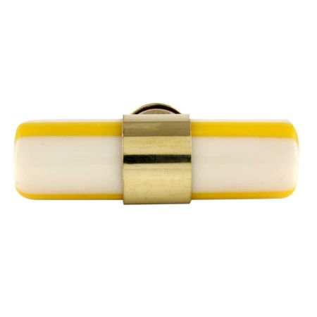 Yellow White Tube Resin Cabinet Knobs